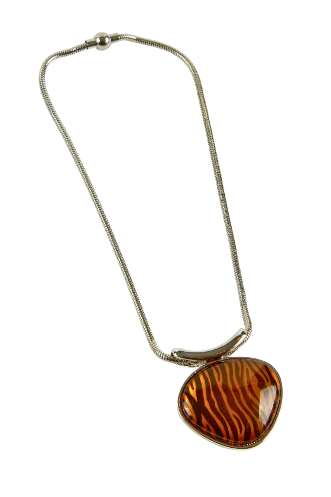 Dante NL4827 Tiger Print Pendant Silver Necklace