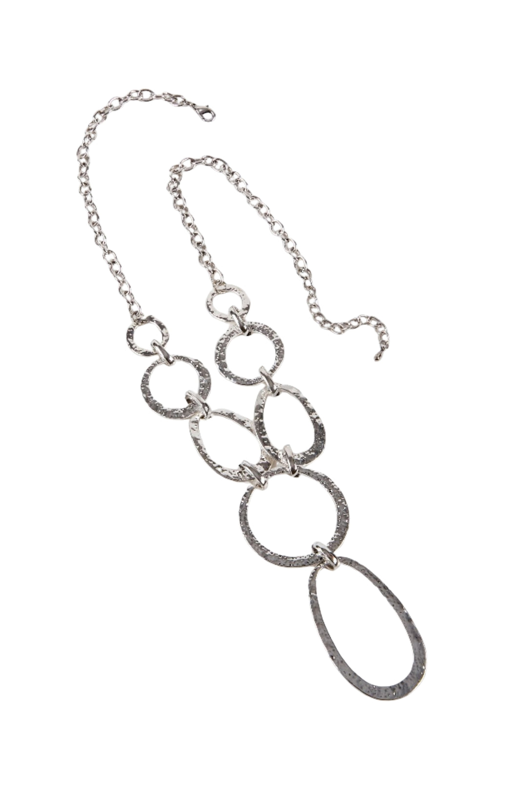 Dante NL48766 Silver Hammered Circle Necklace