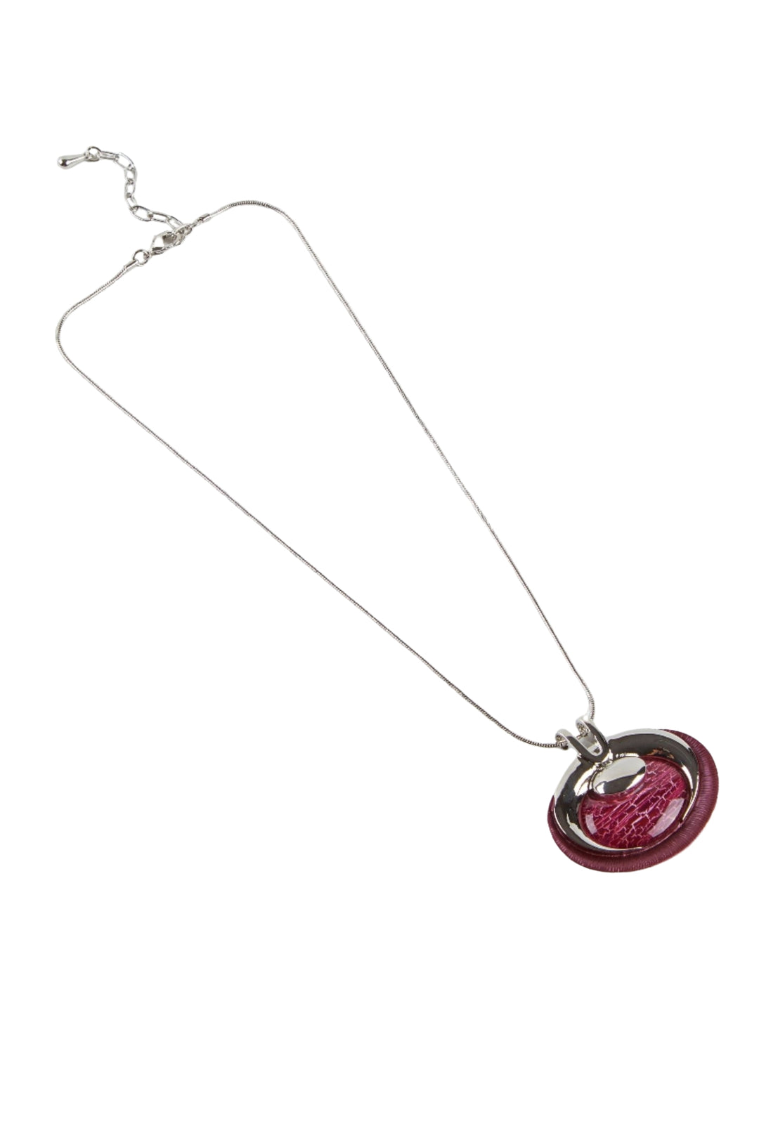 Dante NL53169 Fuchsia Oval Magnetic Silver Necklace
