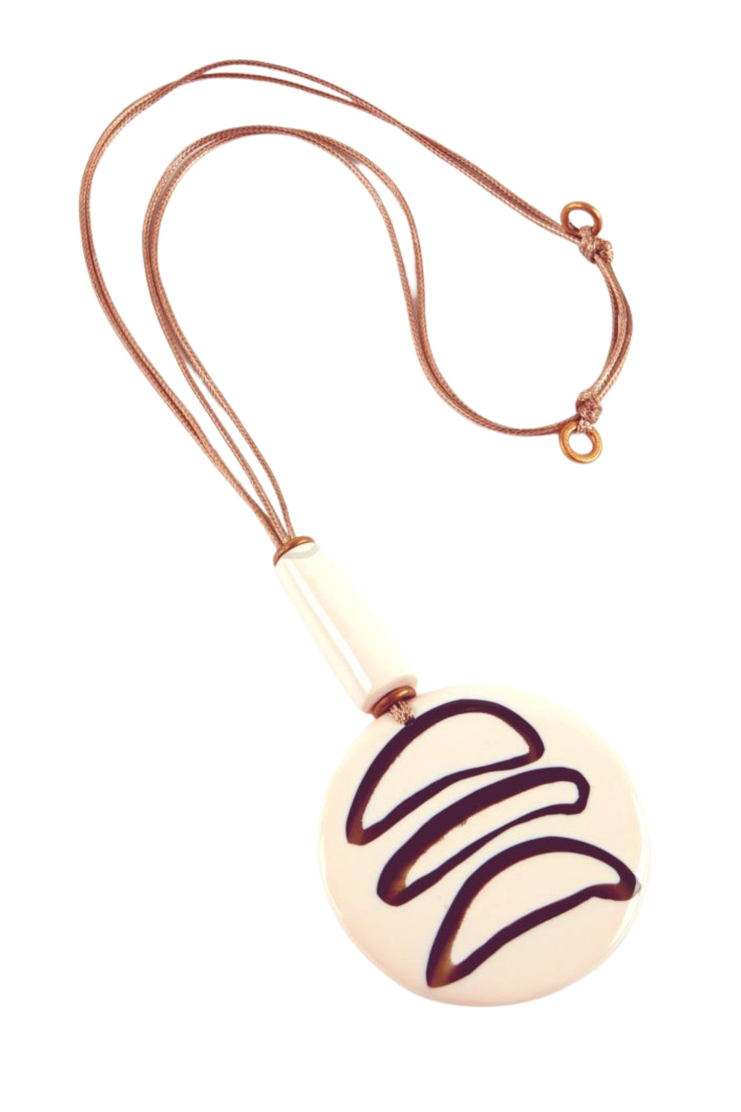 Dante NL5639 Cream &amp; Brown Pendant Necklace