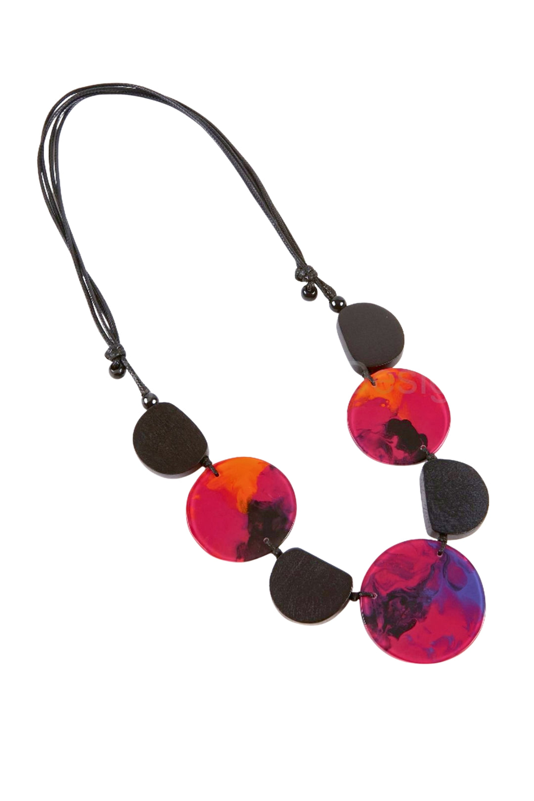 Dante NL70815 Pink, Orange &amp; Purple Disc Necklace