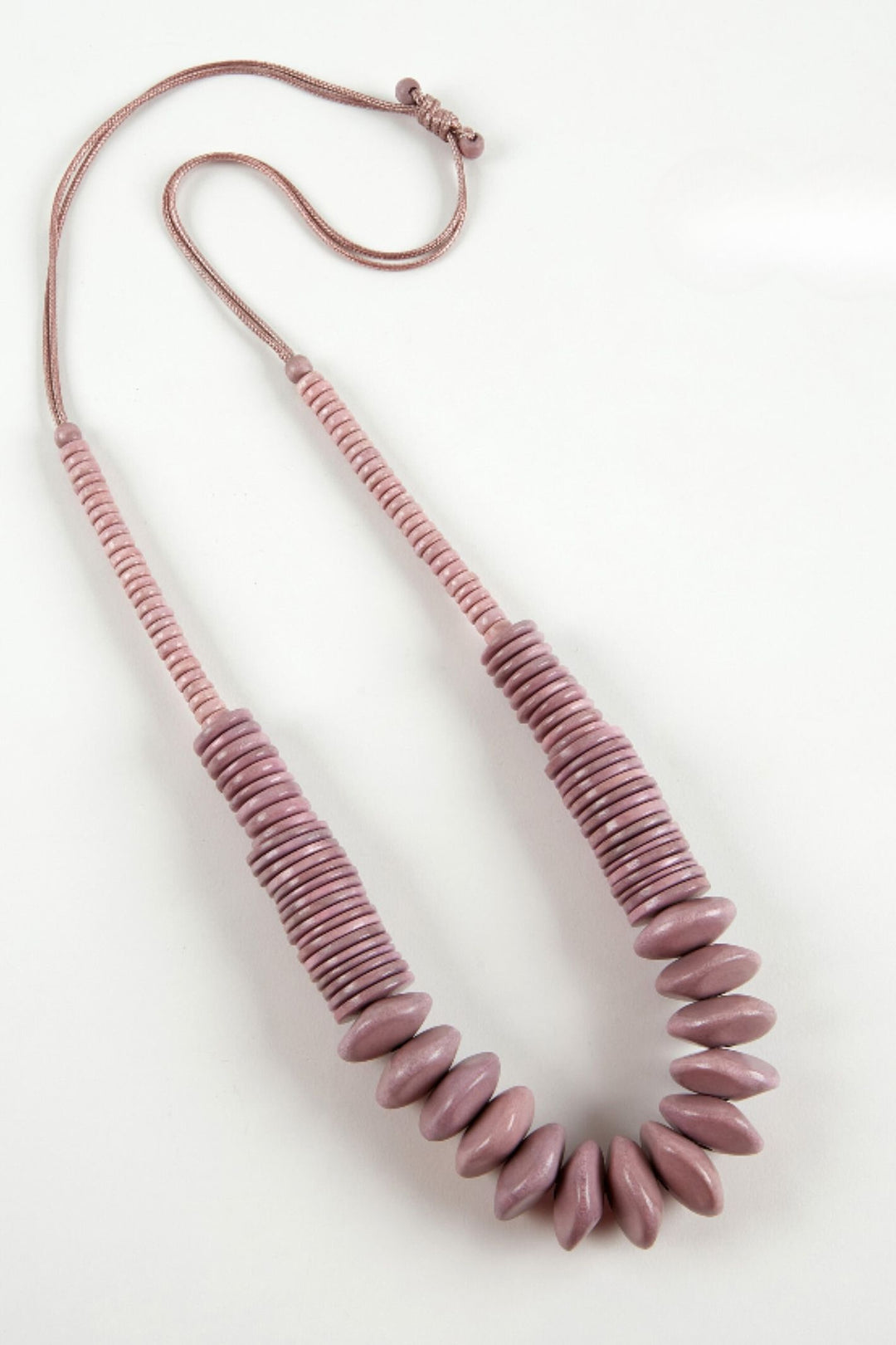 Dante Purple Mauve Wooden Bead Adjustable Statement Necklace NL70694