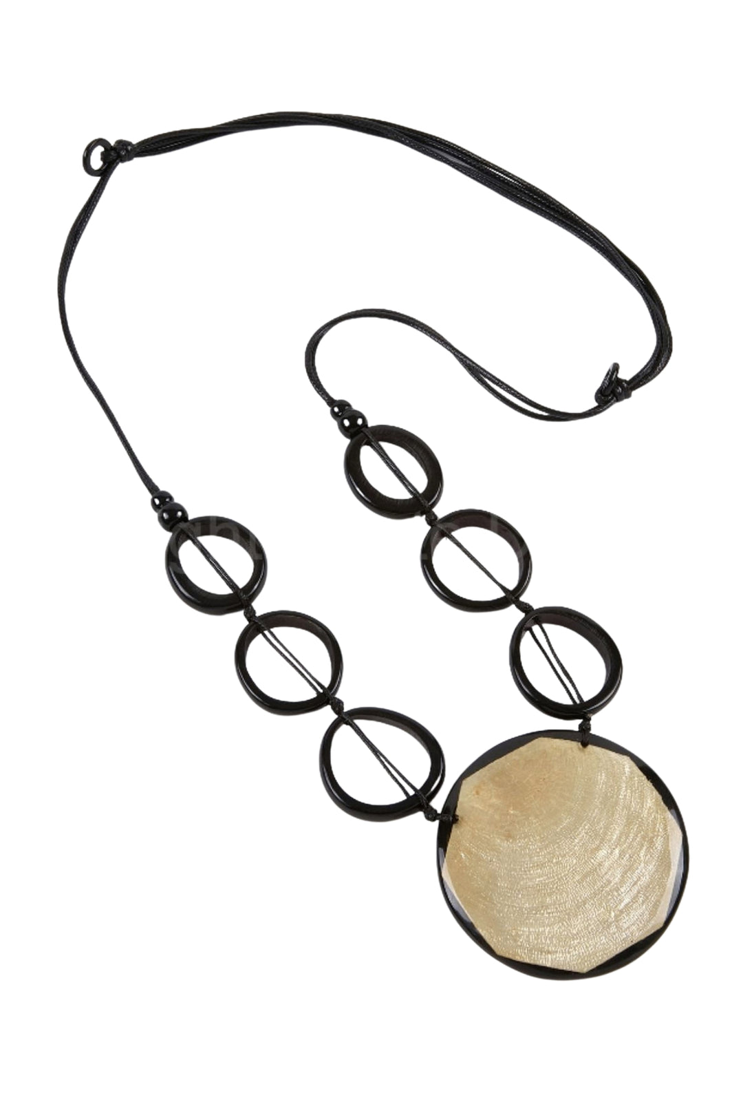 Dante NL5523 Black &amp; Metallic Gold Disc Necklace