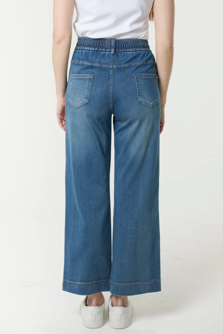 Denim Wide Leg Pull-On Jeans