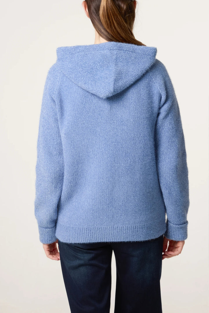 Denim Blue Super Cosy Zip Cardi Hoodie