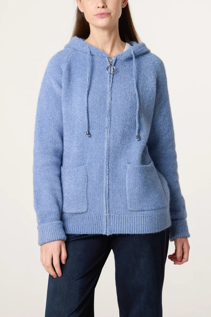 Denim Blue Super Cosy Zip Cardi Hoodie
