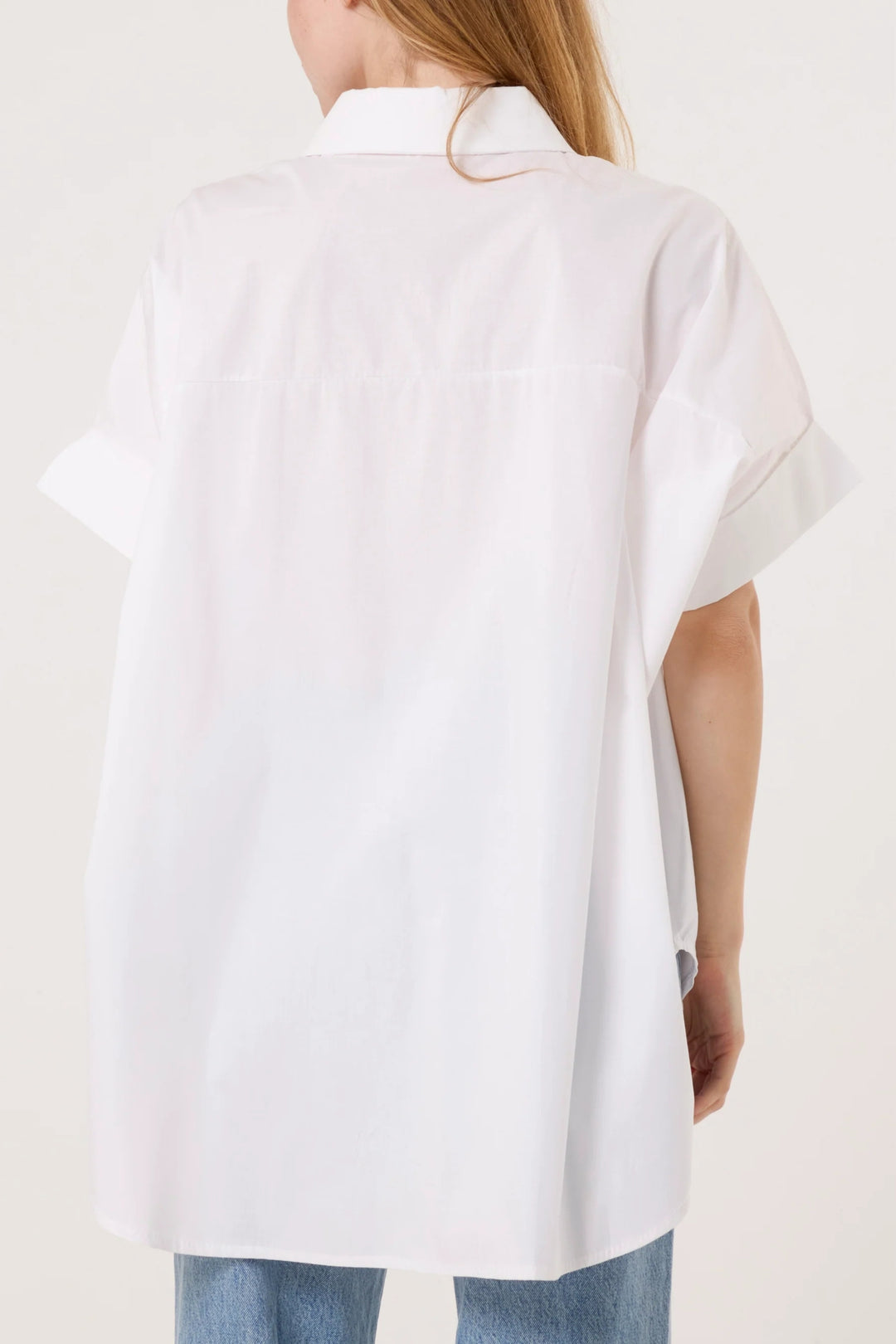 Diamante Broach White 3/4 Sleeve Shirt