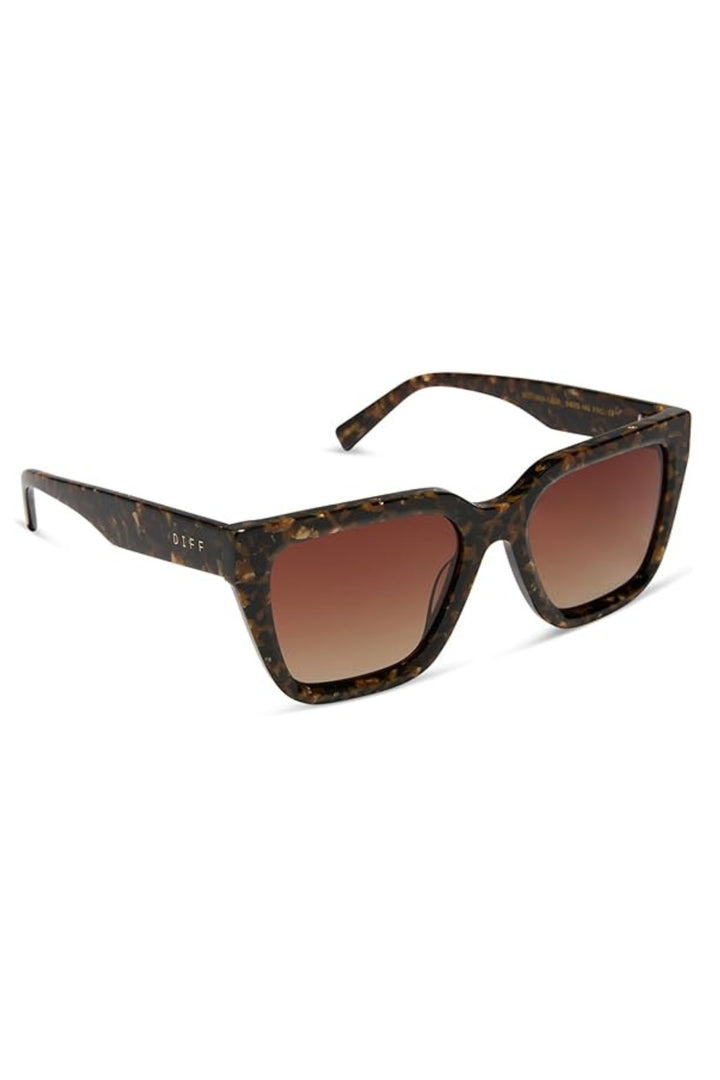 Diff Amara Gold Fleck Tortoise Shell Scratch Resistant Sunglasses