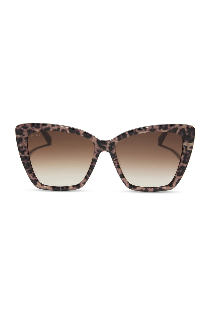 Diff Becky II Leopard Print Scratch Resistant Sunglasses