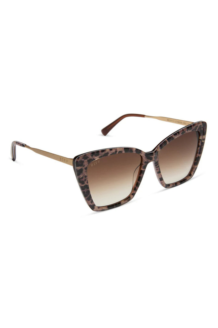 Diff Becky II Leopard Print Scratch Resistant Sunglasses