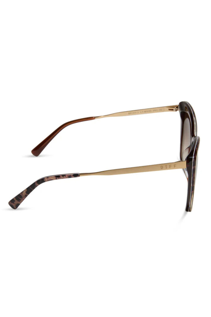 Diff Becky II Leopard Print Scratch Resistant Sunglasses