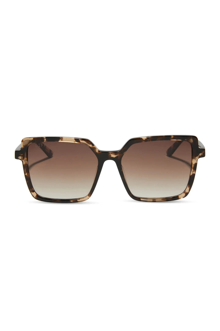 Diff Esme Espresso Square Scratch Resistant Sunglasses