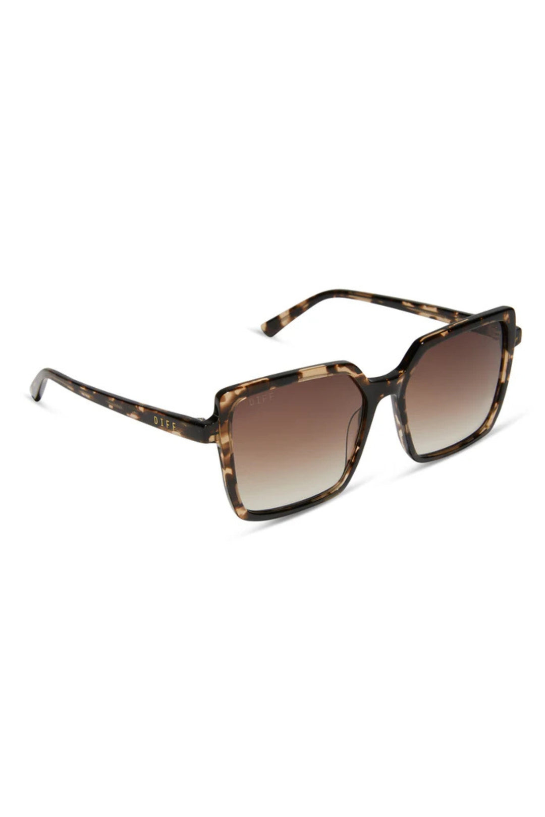 Diff Esme Espresso Square Scratch Resistant Sunglasses