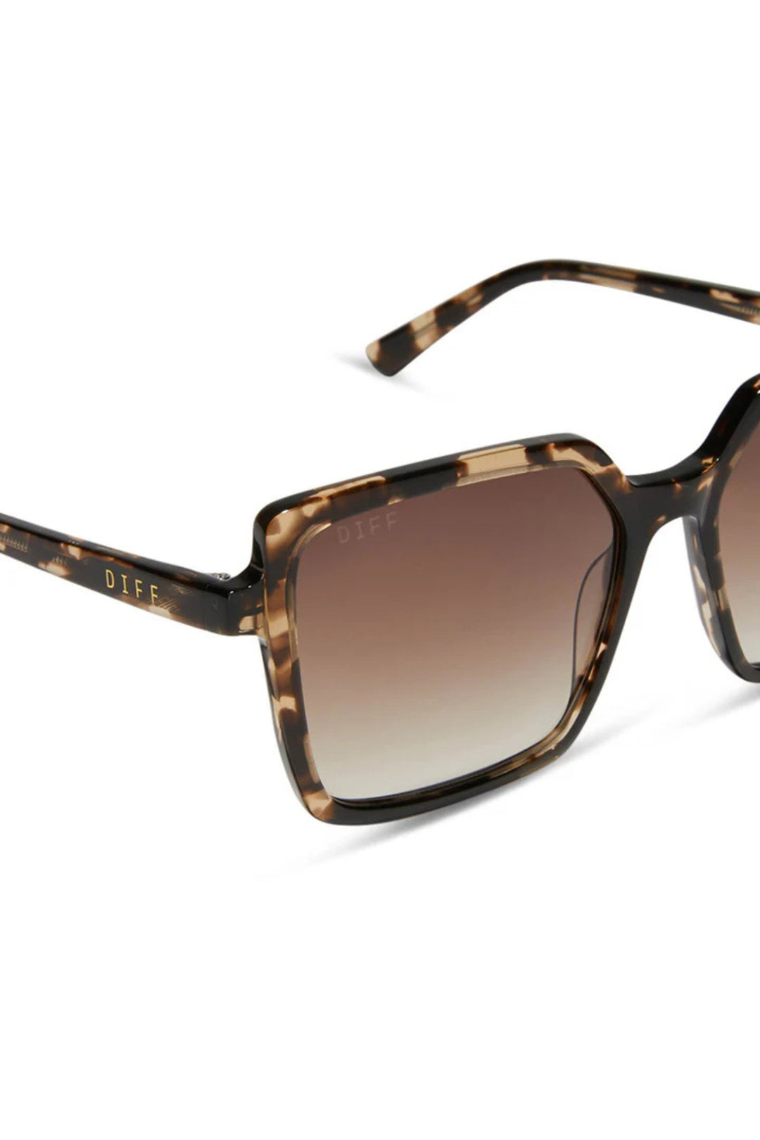 Diff Esme Espresso Square Scratch Resistant Sunglasses