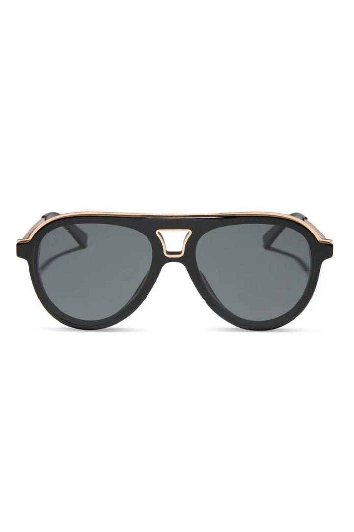 Diff Tosca III Aviator Black Polarized Sunglasses