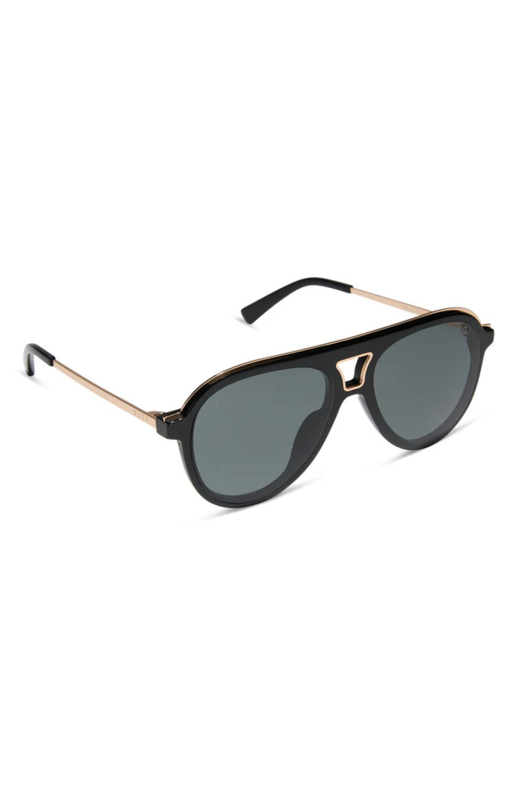Diff Tosca III Aviator Black Polarized Sunglasses