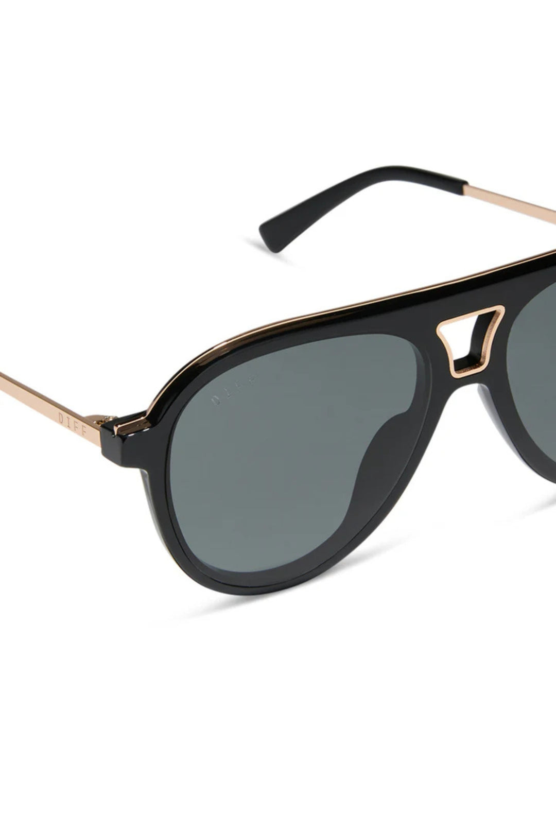 Diff Tosca III Aviator Black Polarized Sunglasses