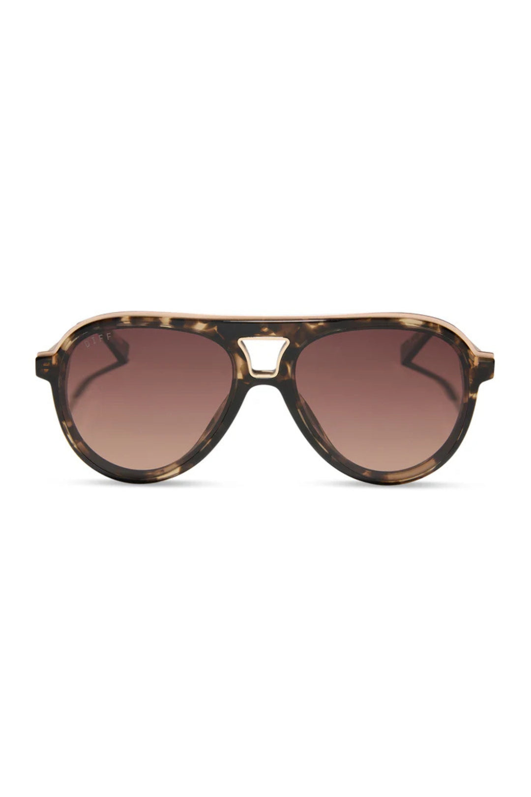 Diff Tosca III Aviator Brown Tortoise Polarized Sunglasses