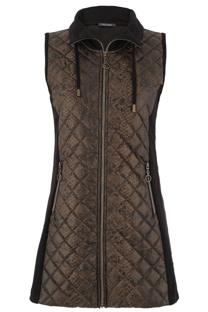 Dolcezza 75159 Khaki City Rocks Print Quilted Gilet