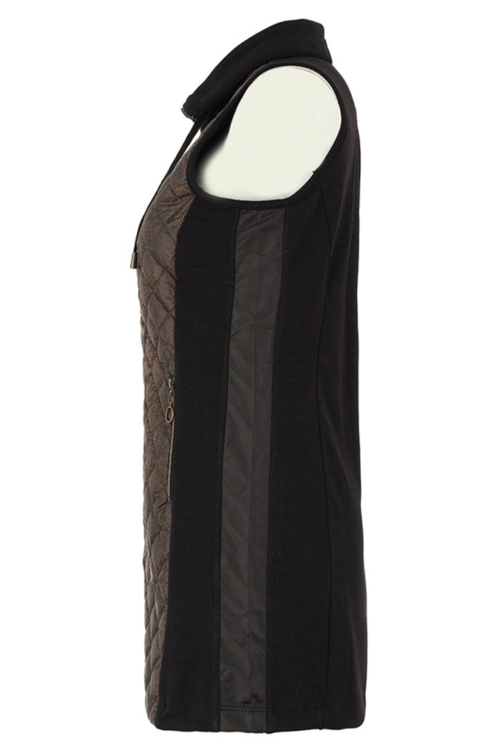 Dolcezza 75159 Khaki City Rocks Print Quilted Gilet