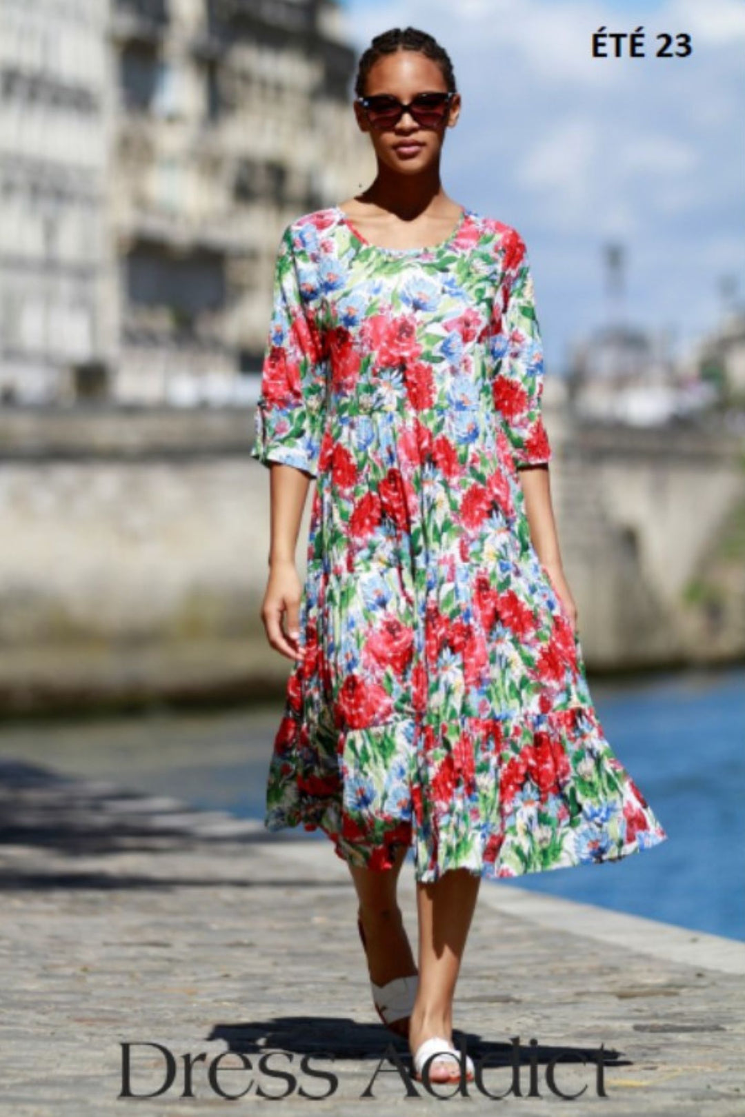 Dress Addict Joly 303 Red Floral Print Dress
