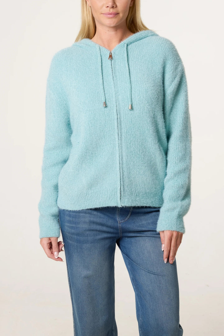 Duck Egg Blue Super Cosy Zip Cardi Hoodie