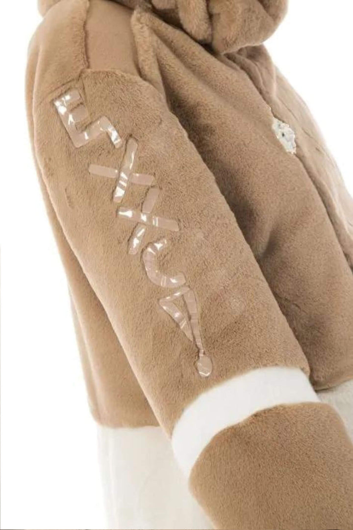 Elisa Cavaletti EJW238021705 07031 Camel Faux Fur Jacket - Experience Boutique