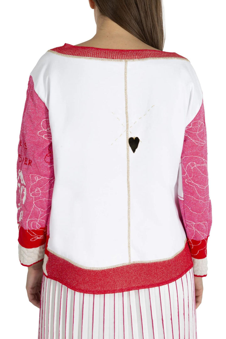 Elisa Cavaletti ELP234014802 Sfogliatella Pink Embroidered Jumper
