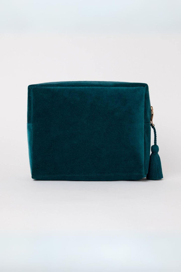 Elizabeth Scarlett Blue Wildflower Velvet Wash Bag