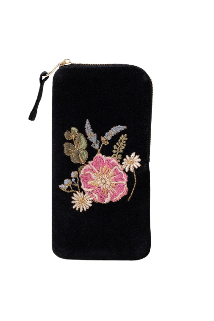Elizabeth Scarlett Charcoal Pressed Flowers Glasses Case