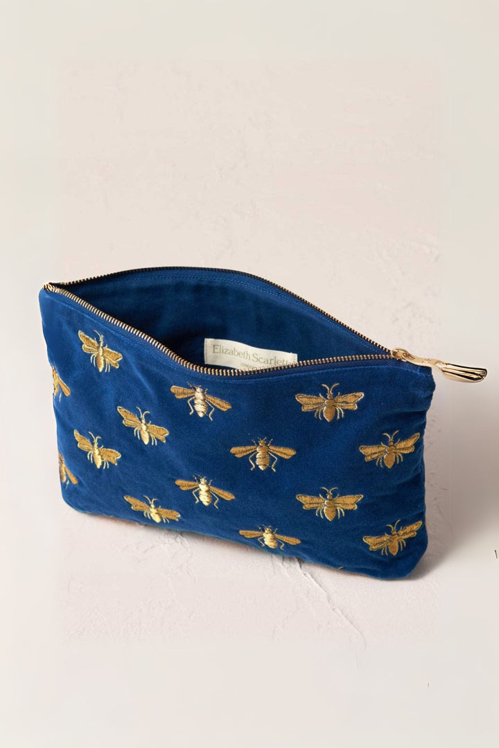 Elizabeth Scarlett Cobalt Honey Bee Everyday Velvet Pouch