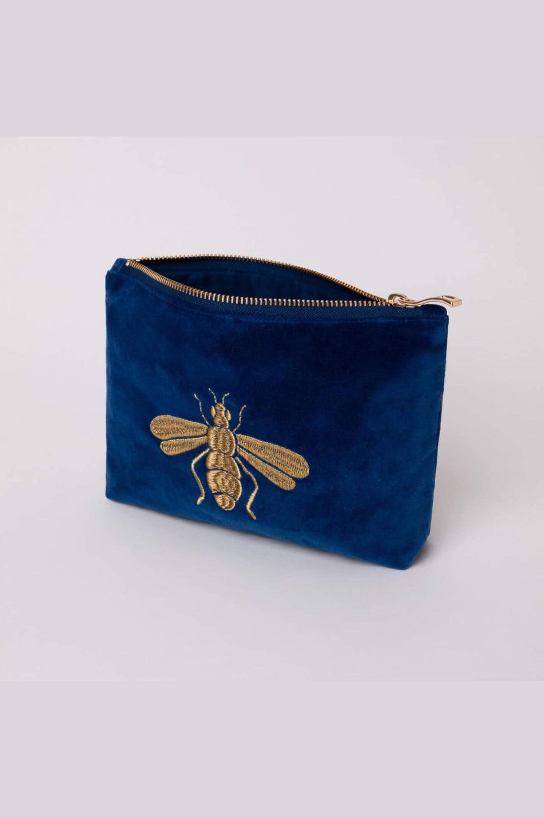 Elizabeth Scarlett Cobalt Honey Bee Mini Velvet Pouch