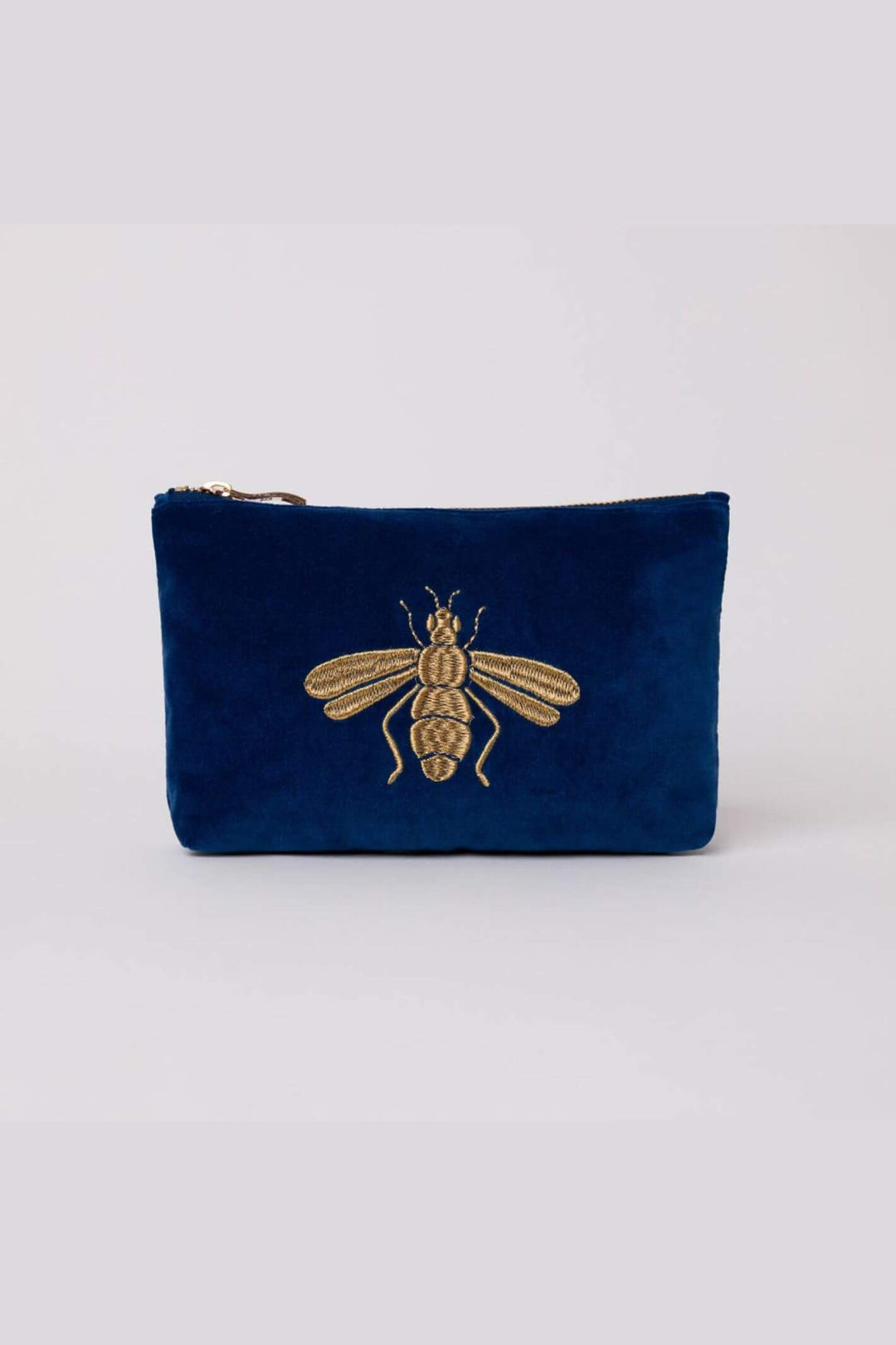 Elizabeth Scarlett Cobalt Honey Bee Mini Velvet Pouch