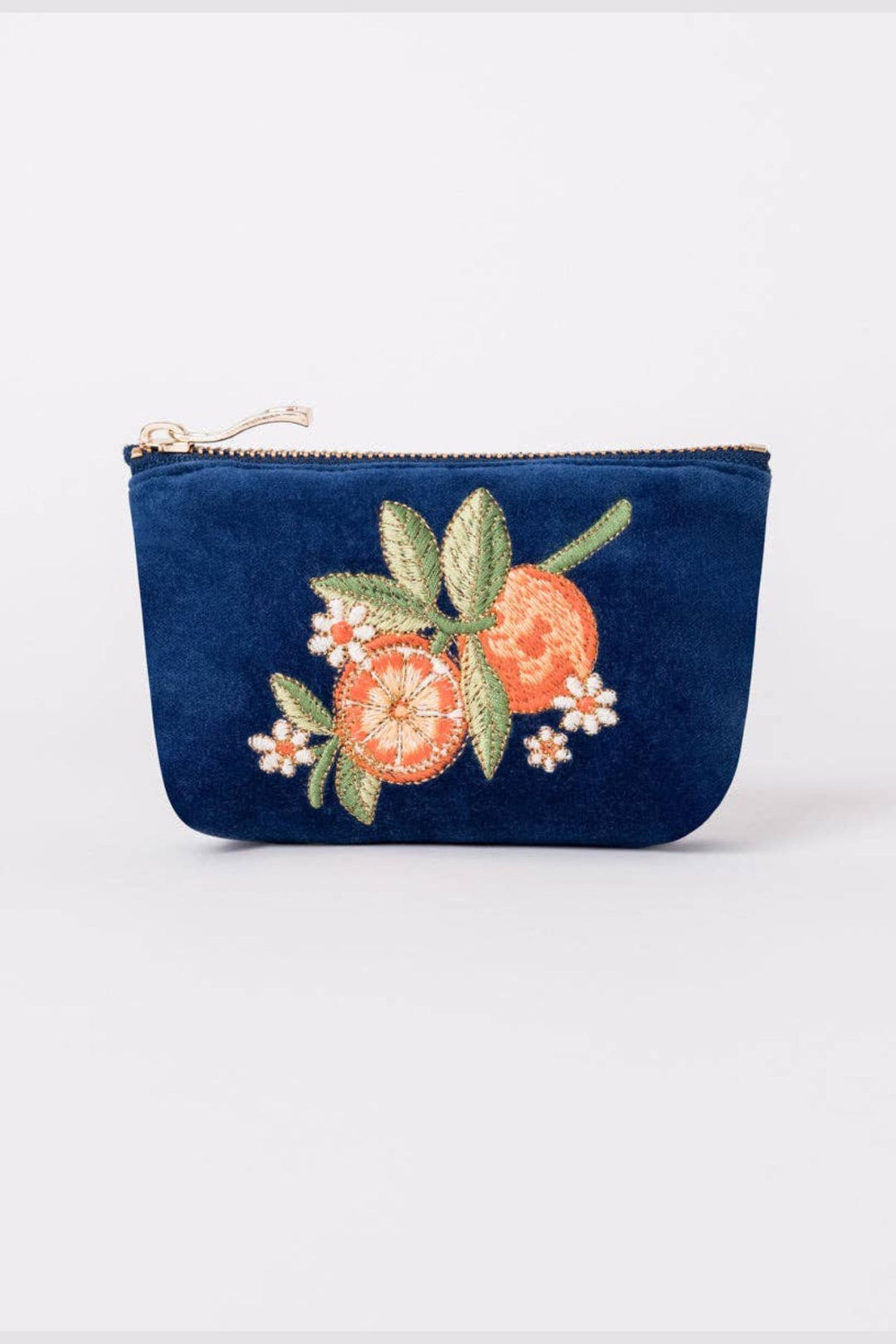 Elizabeth Scarlett Cobalt Orange Blossom Velvet Coin Purse