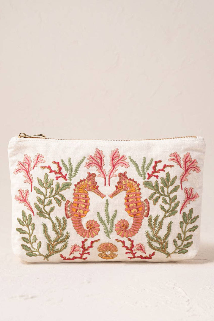 Elizabeth Scarlett Coral Seahorse Everyday Pouch
