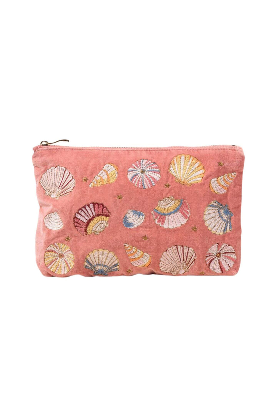 Elizabeth Scarlett Coral Seashell Everyday Velvet Pouch