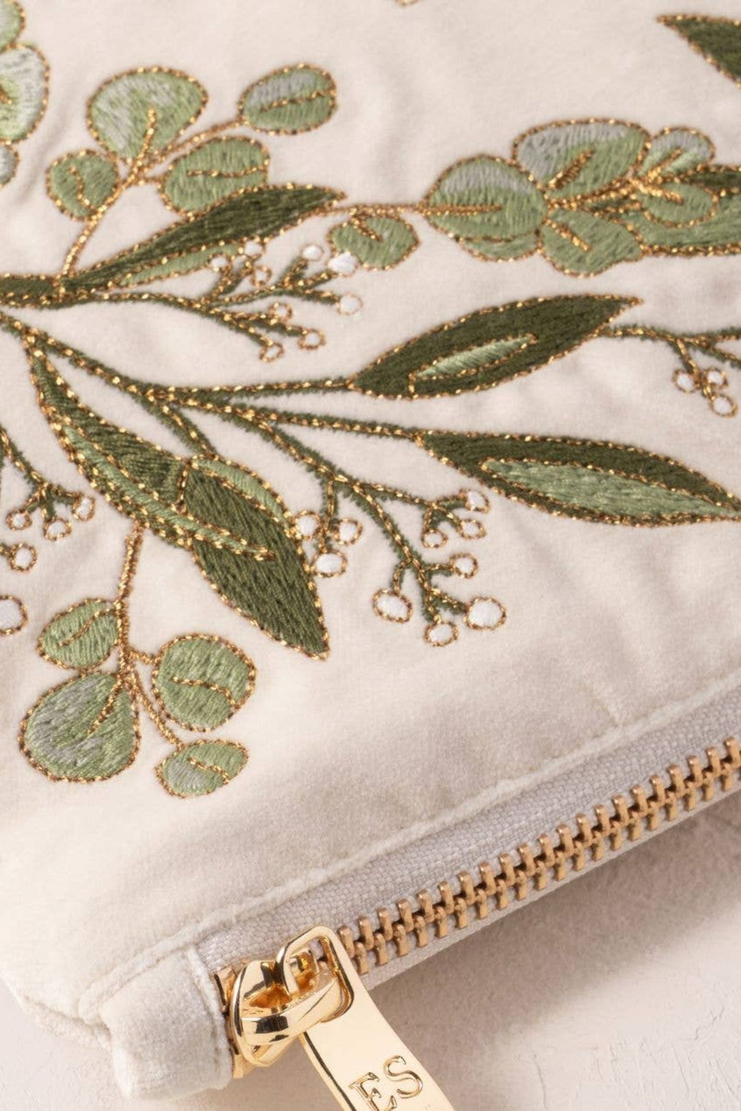 Elizabeth Scarlett Cream Olive Branch Bride Everyday Pouch