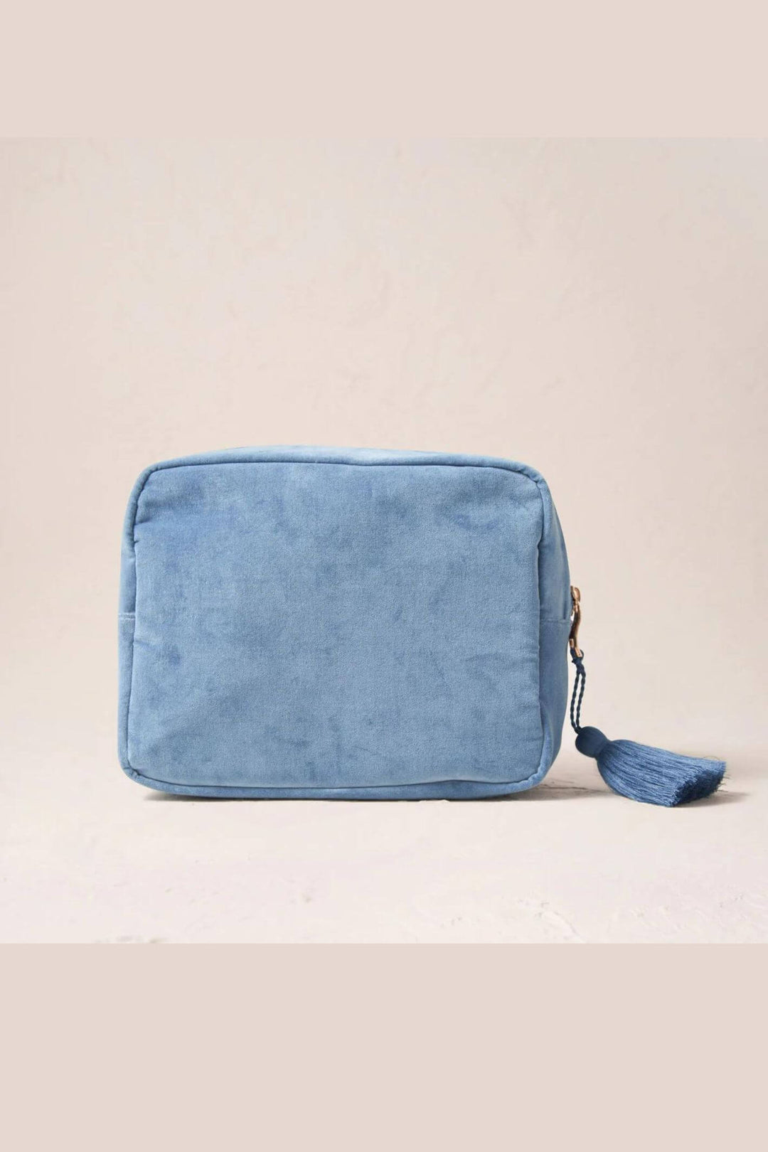 Elizabeth Scarlett Dusky Blue Love Velvet Wash Bag
