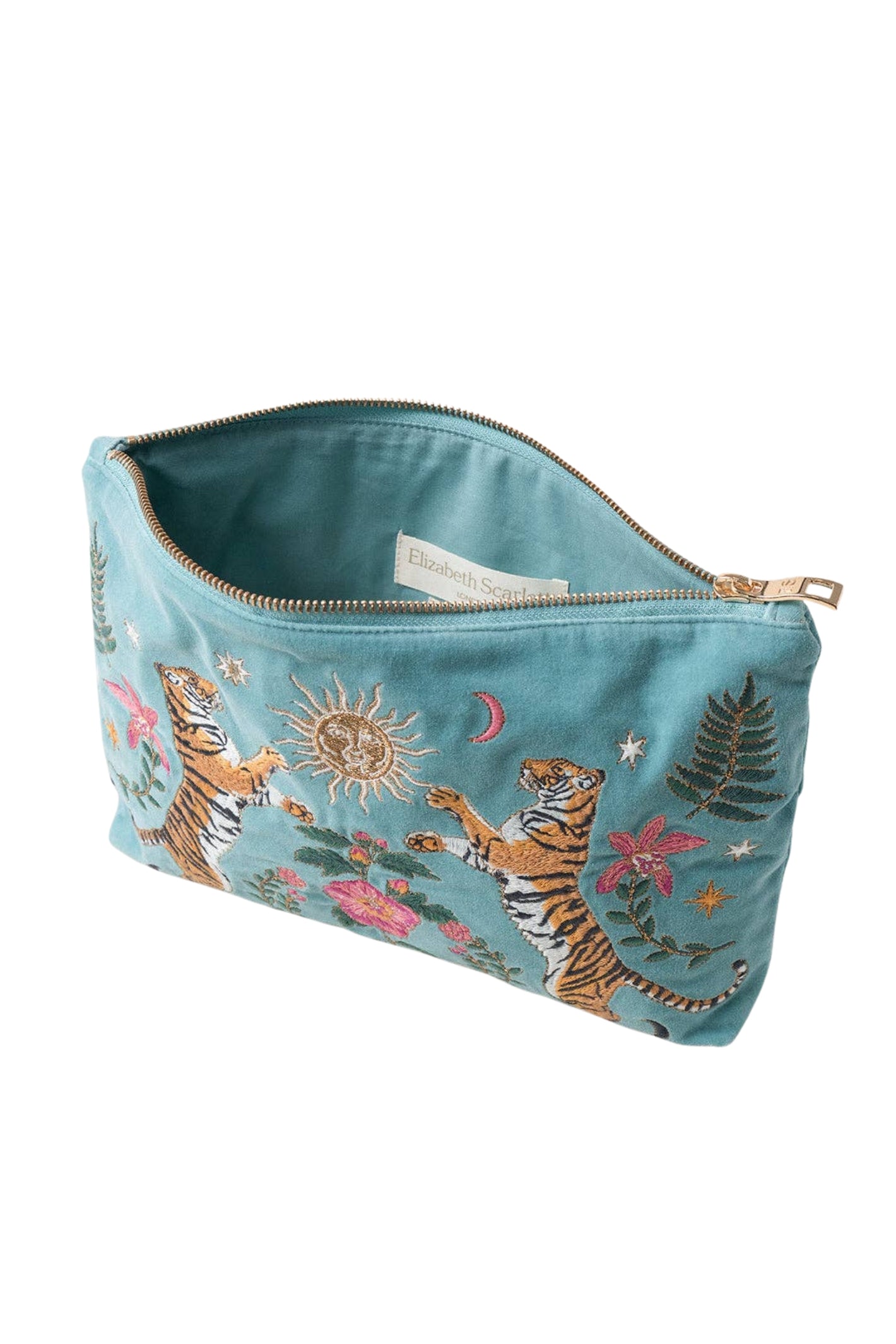 Elizabeth Scarlett Dusky Teal Celestial Tigers Everyday Pouch