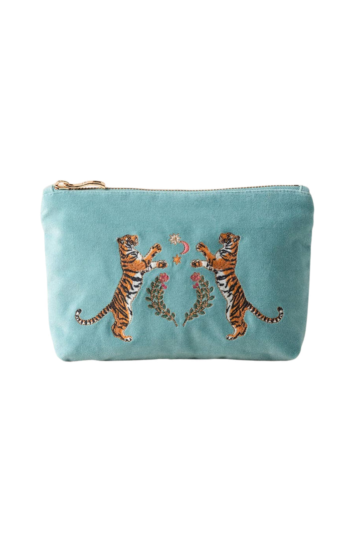 Elizabeth Scarlett Dusky Teal Celestial Tigers Mini Pouch