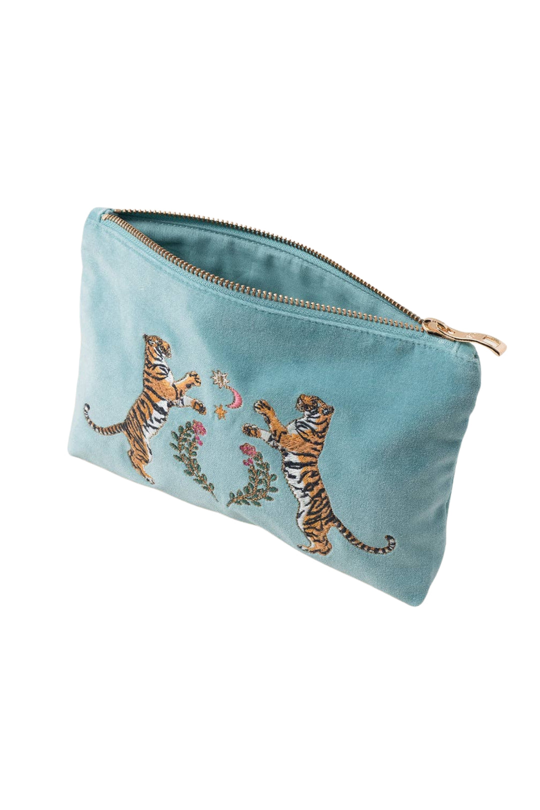 Elizabeth Scarlett Dusky Teal Celestial Tigers Mini Pouch