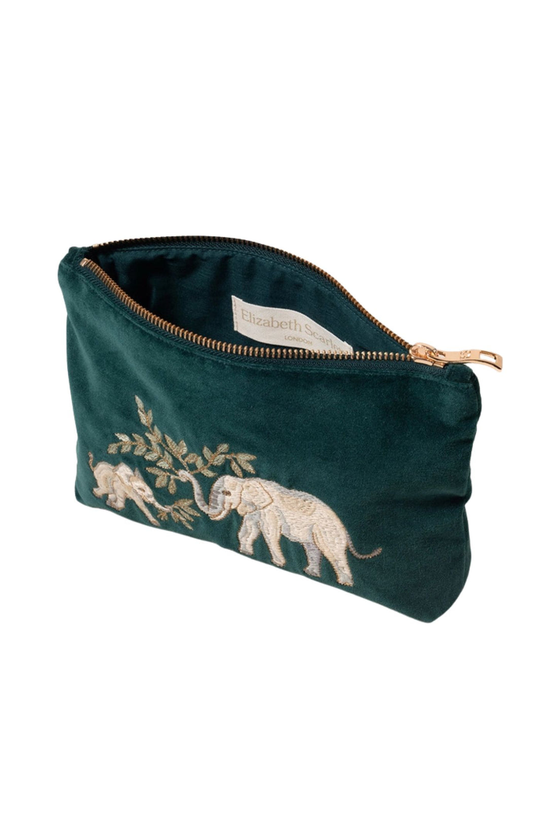 Elizabeth Scarlett Emerald Elephants Conservation Collection Mini Velvet Pouch