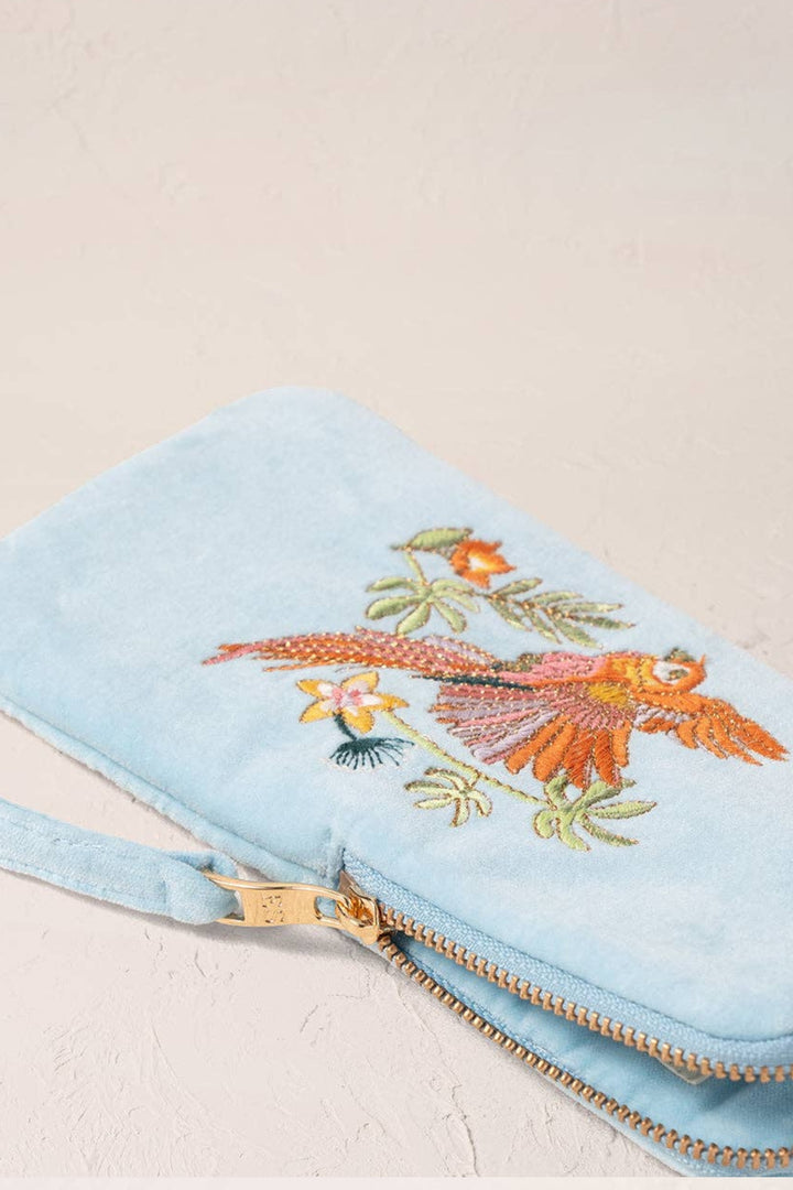 Elizabeth Scarlett Flying Parrots Velvet Glasses Case