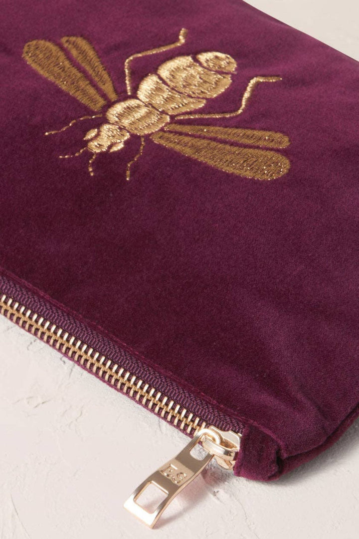 Elizabeth Scarlett Honey Bee Plum Mini Pouch
