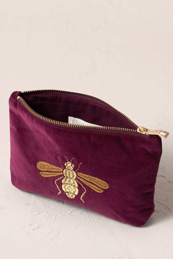 Elizabeth Scarlett Honey Bee Plum Mini Pouch