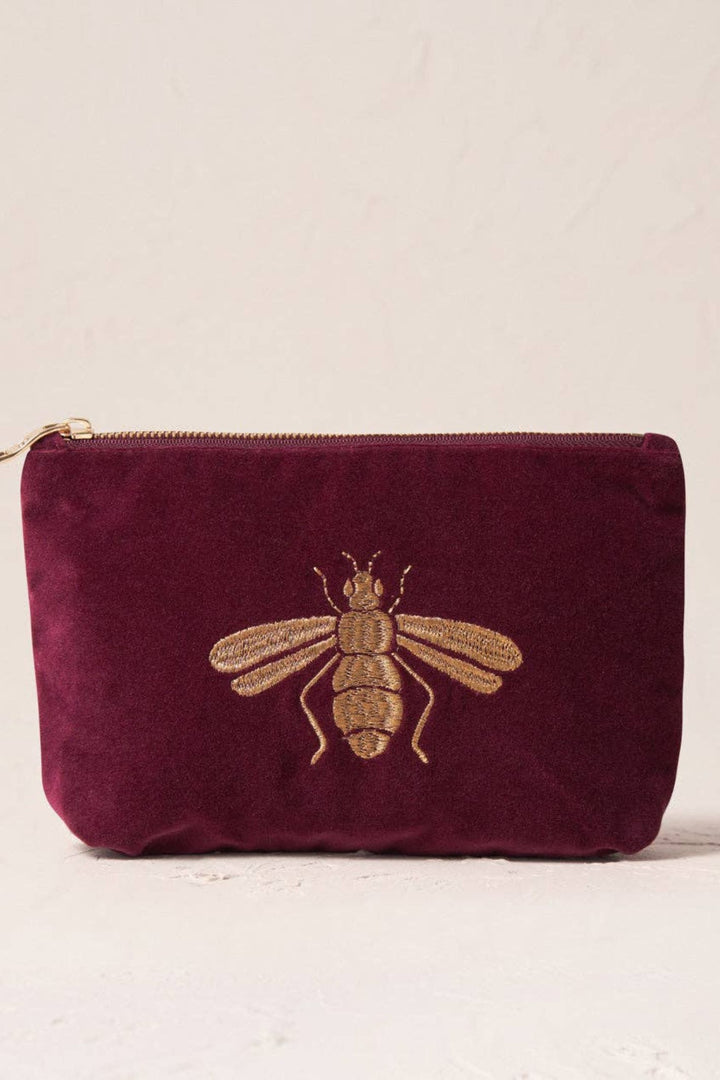 Elizabeth Scarlett Honey Bee Plum Mini Pouch