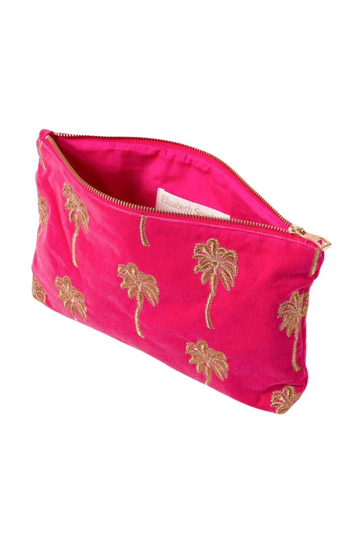 Elizabeth Scarlett Hot Pink Gold Palm Everyday Pouch