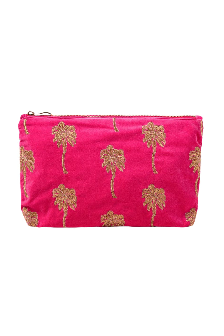 Elizabeth Scarlett Hot Pink Gold Palm Everyday Pouch