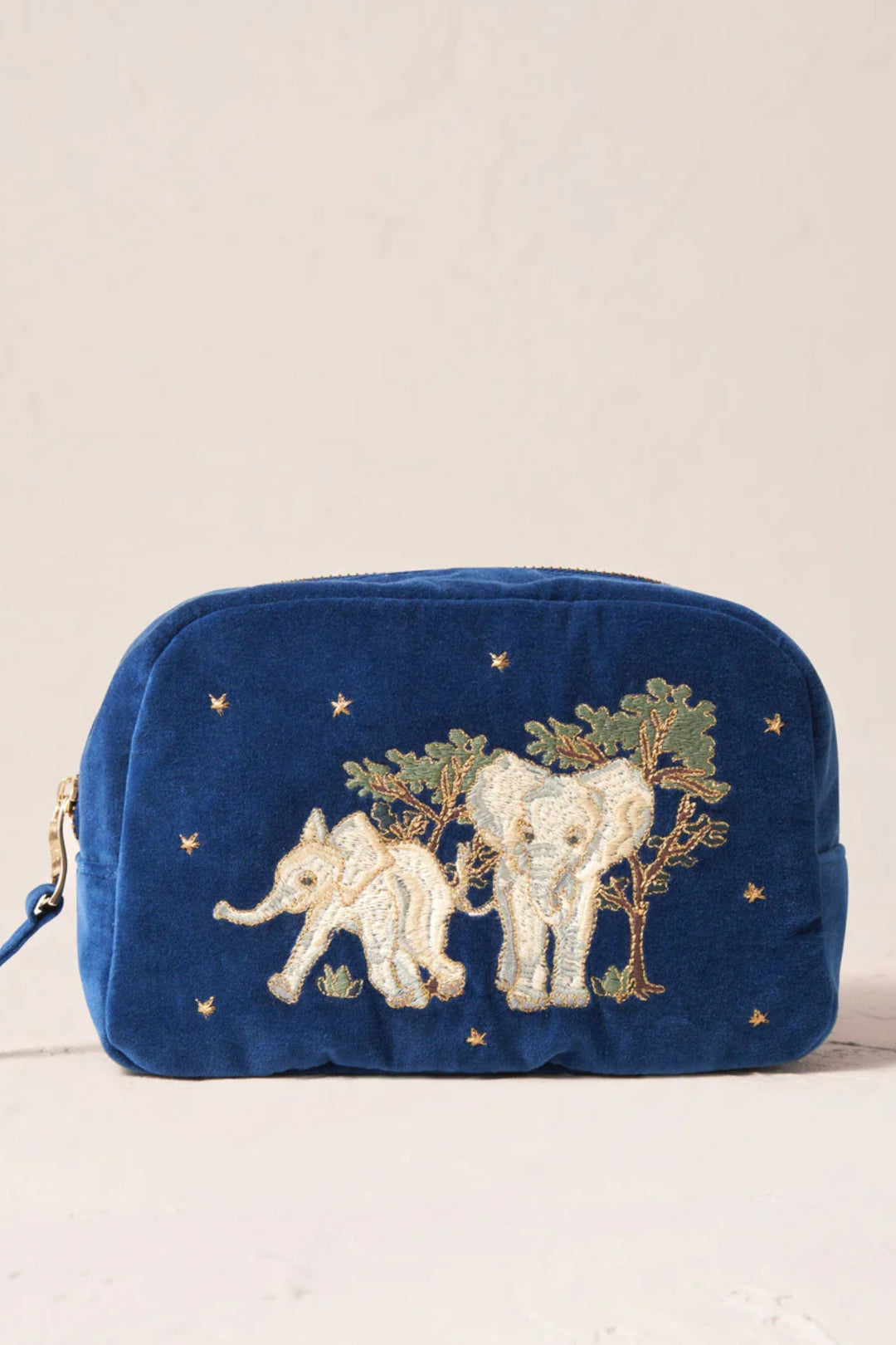 Elizabeth Scarlett Ink Blue Elephant Conservation Makeup Bag