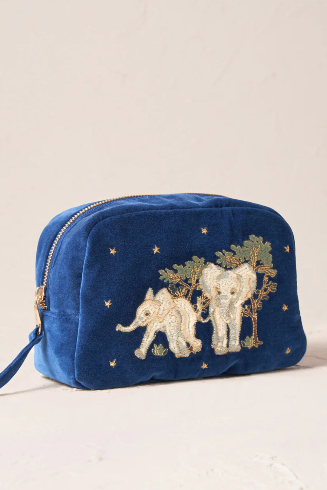 Elizabeth Scarlett Ink Blue Elephant Conservation Makeup Bag